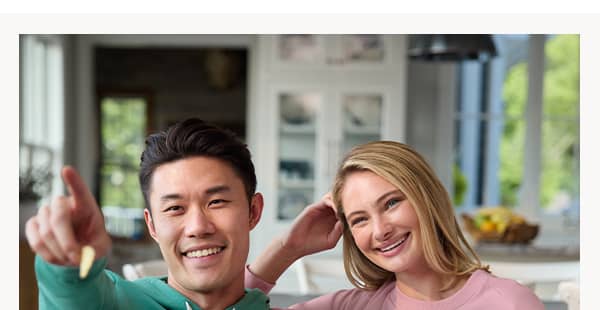 men's and women's loungewear image on models