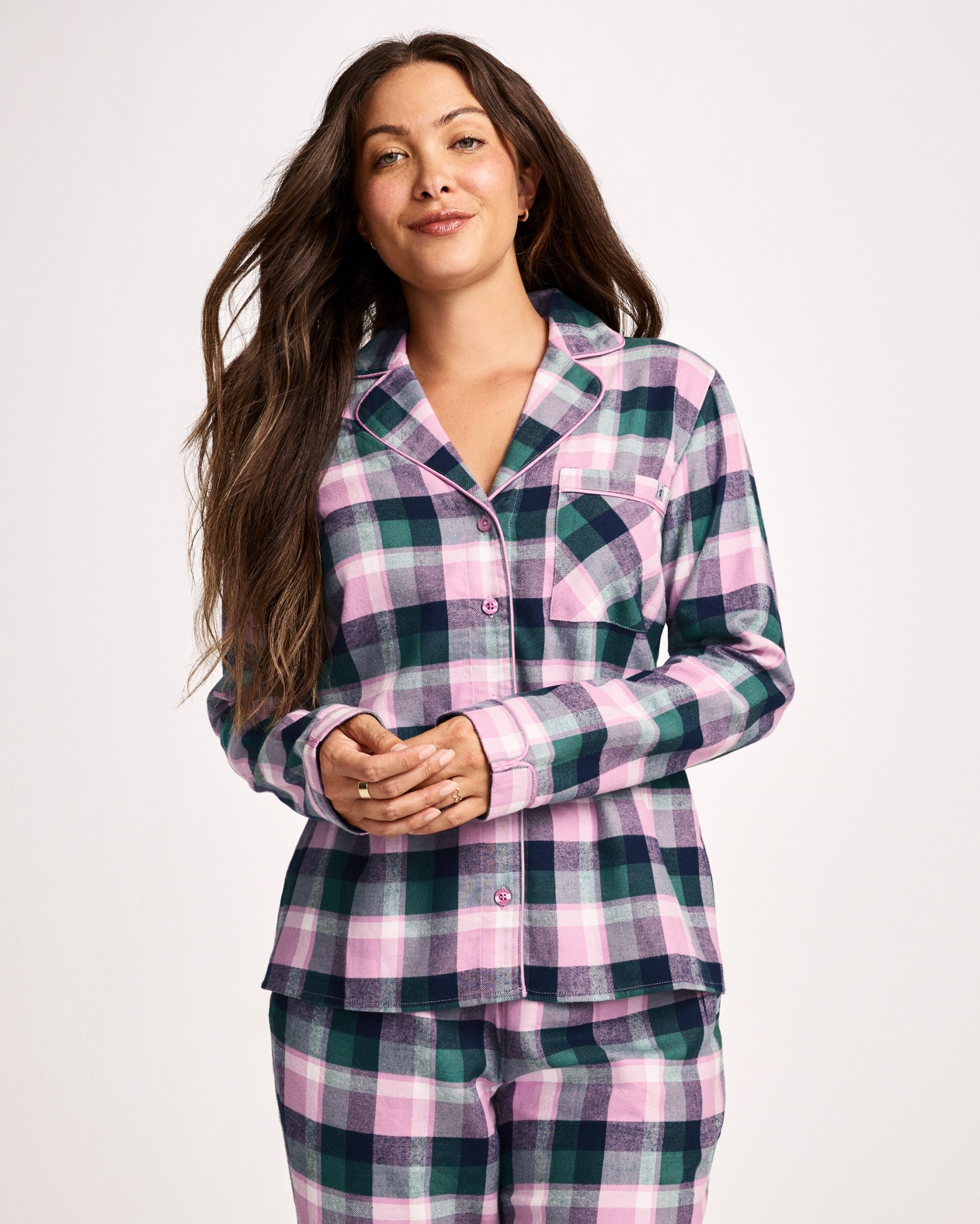 Flannel Sleep Long Sleeve Button Up