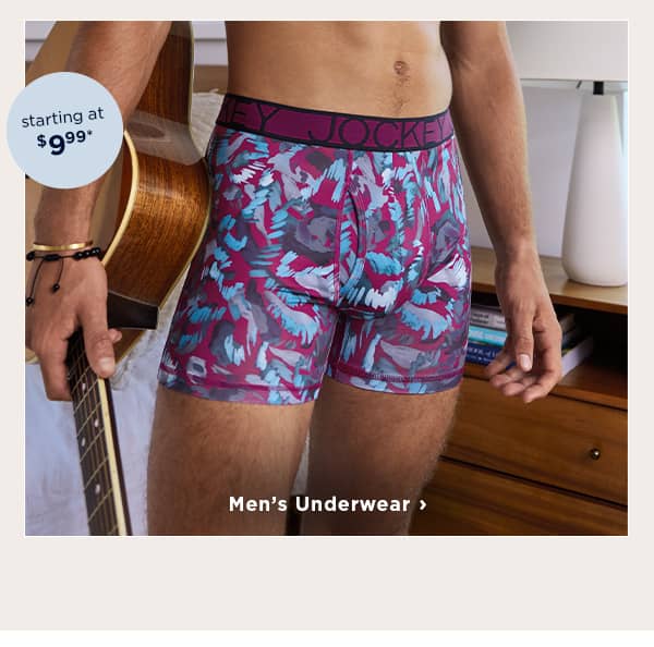 starting at $9.99 / shop men's underwear
