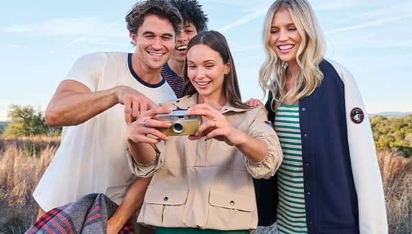 image of jockey products on models taking a group selfie