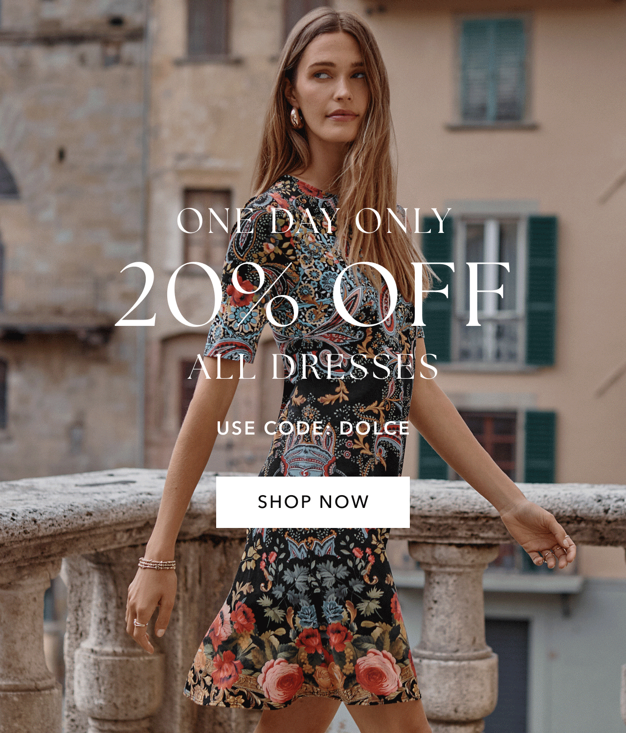 ONE DAY ONLY 20% OFF ALL DRESSES USE CODE DOLCE
