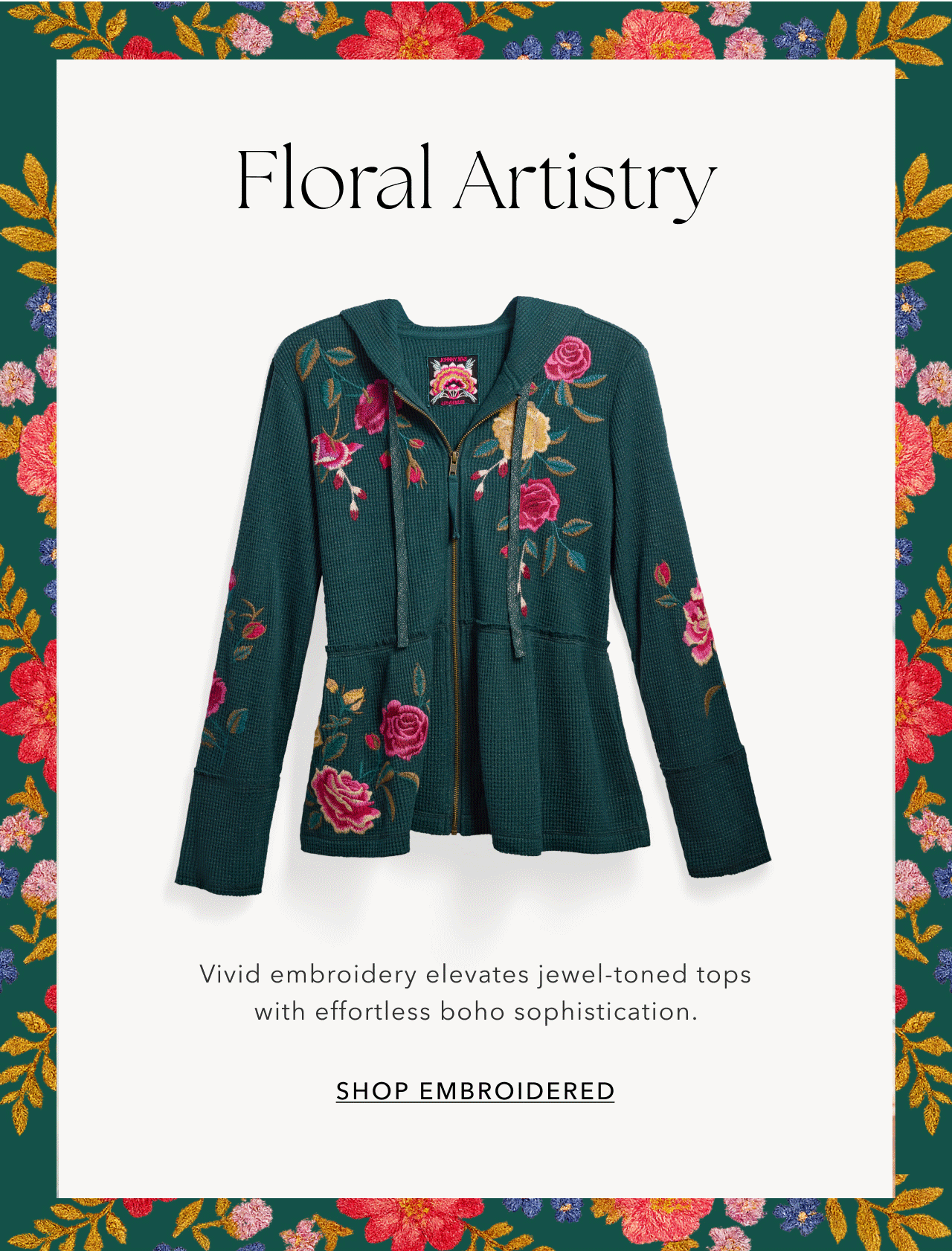 FLORAL ARTISTRY SHOP EMBROIDERED