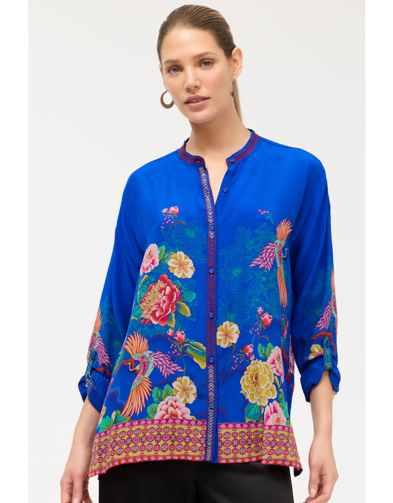 AUDREY MANDARIN COLLAR SHIRT