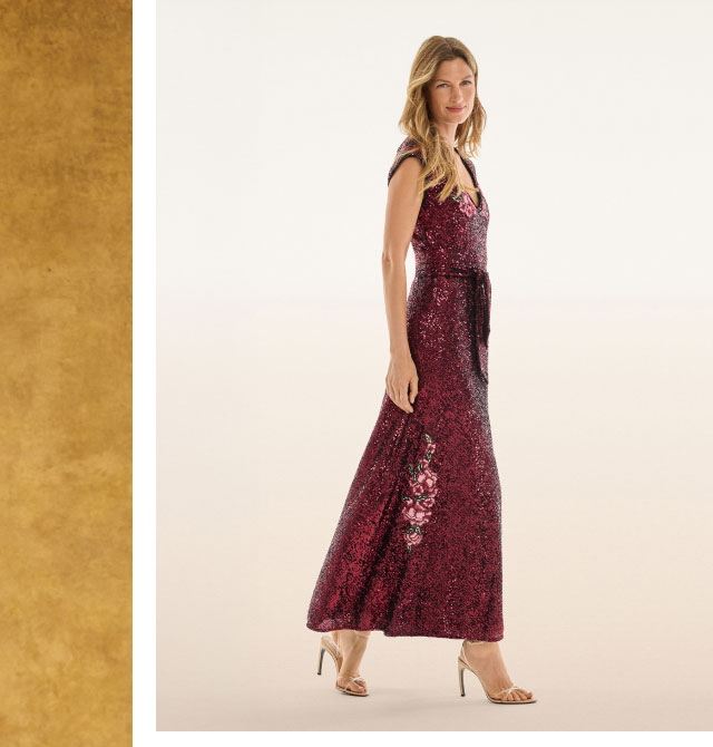 SHERI SEQUIN MIDI DRESS