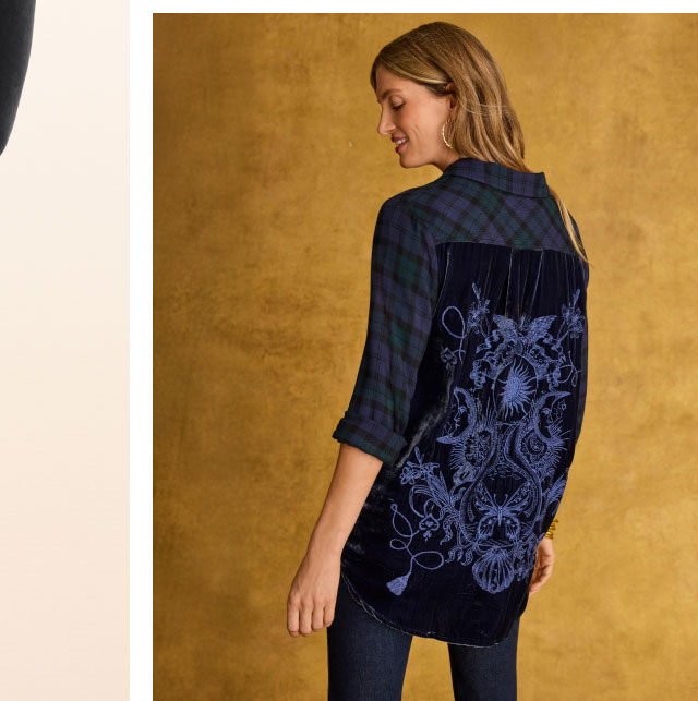 VELVET BACK OVERSIZED SHIRT