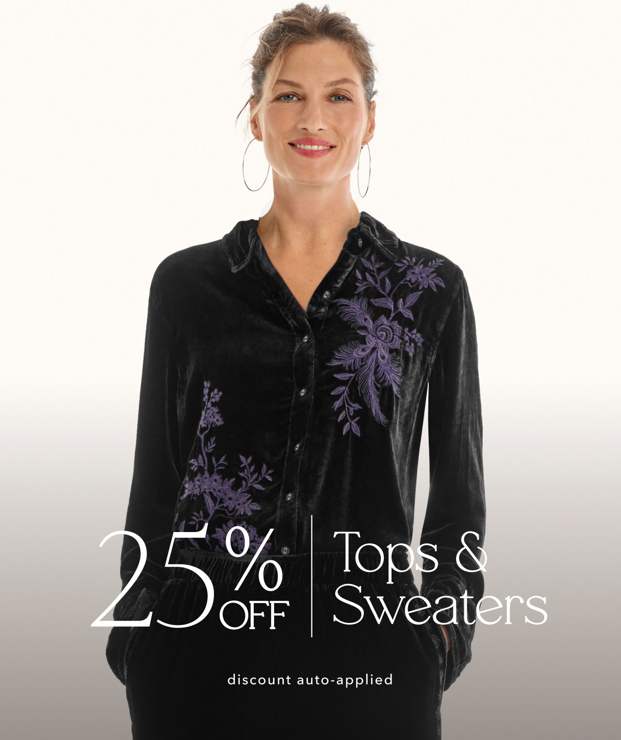 25% OFF TOPS AND SWEATERS