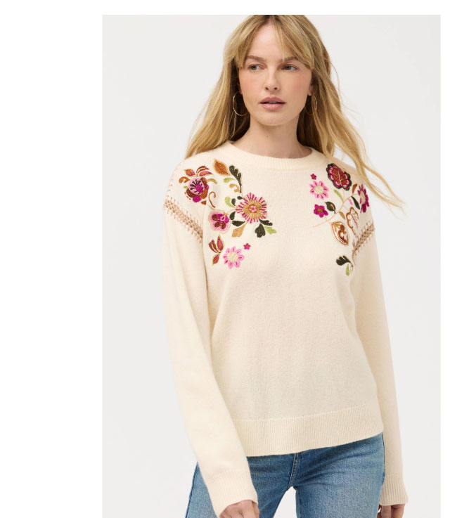 EMBROIDERED WHIPSTITCH SWEATER