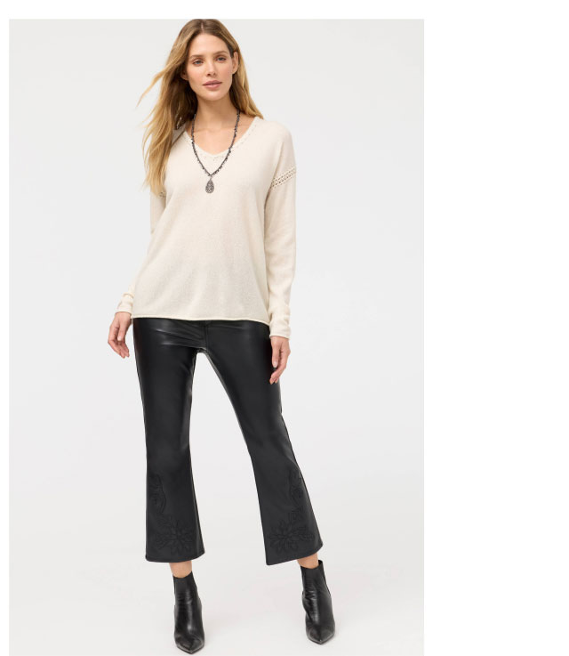 CREAM WHIPSTITCH SWEATER