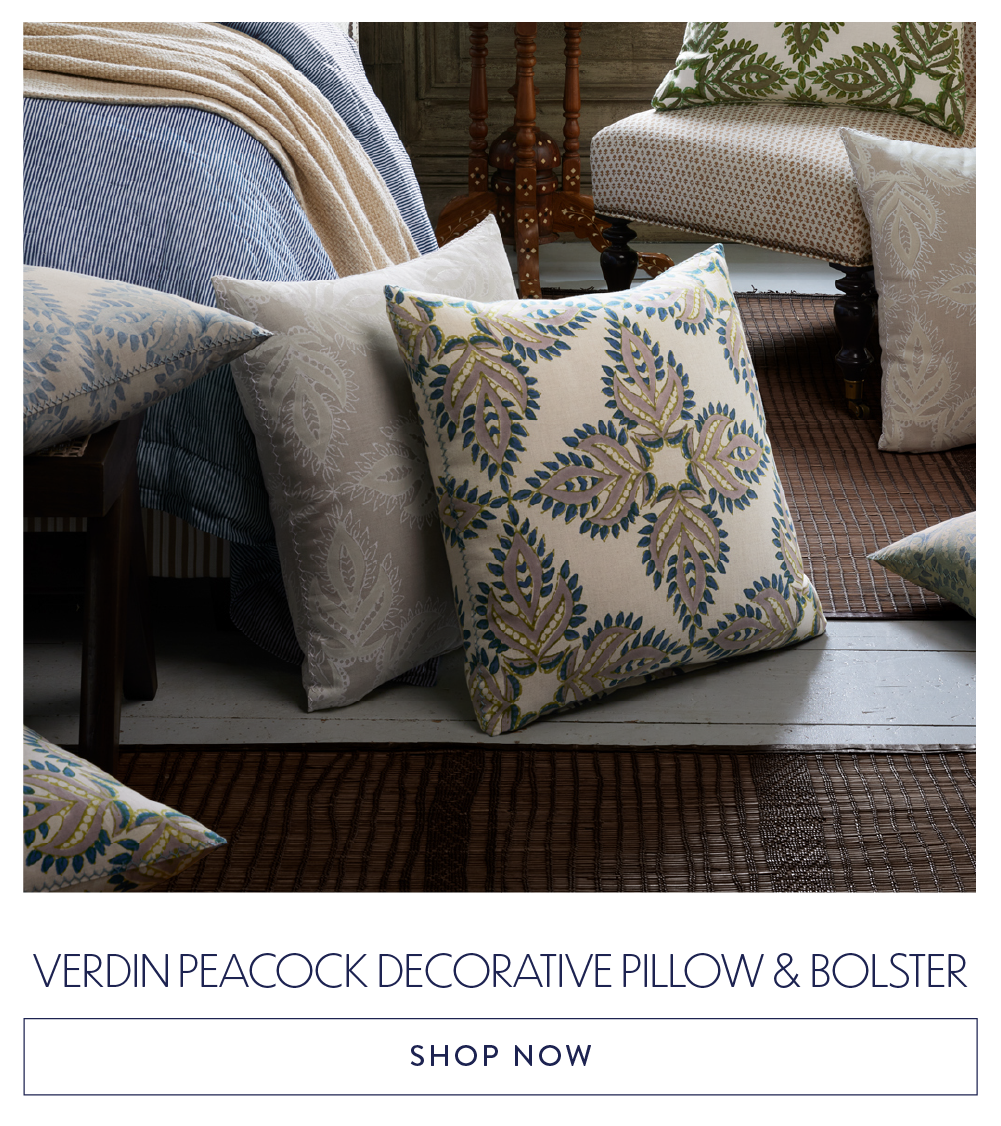 Verdin Peacock Decorative Pillow & Bolster