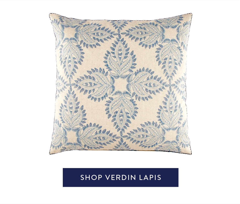 Verdin Lapis Decorative Pillow