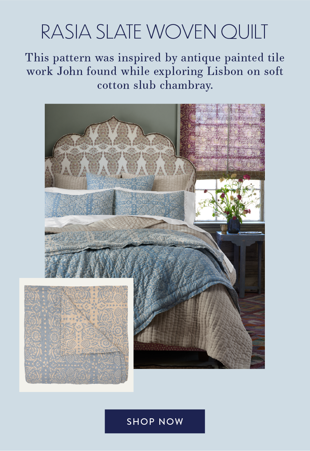 Raisa Slate Woven Quilt