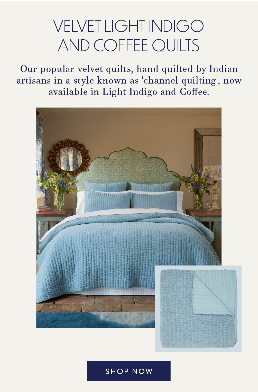 Velvet Light Indigo Quilt