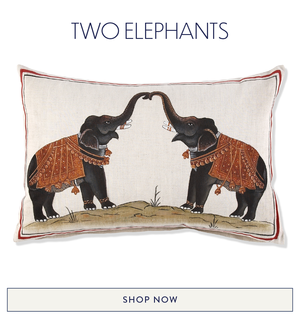 Two Elephants Decorative Pillow