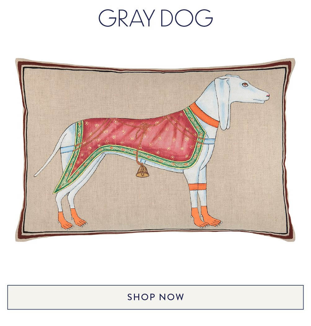 Gray Dog Kidney Pillow