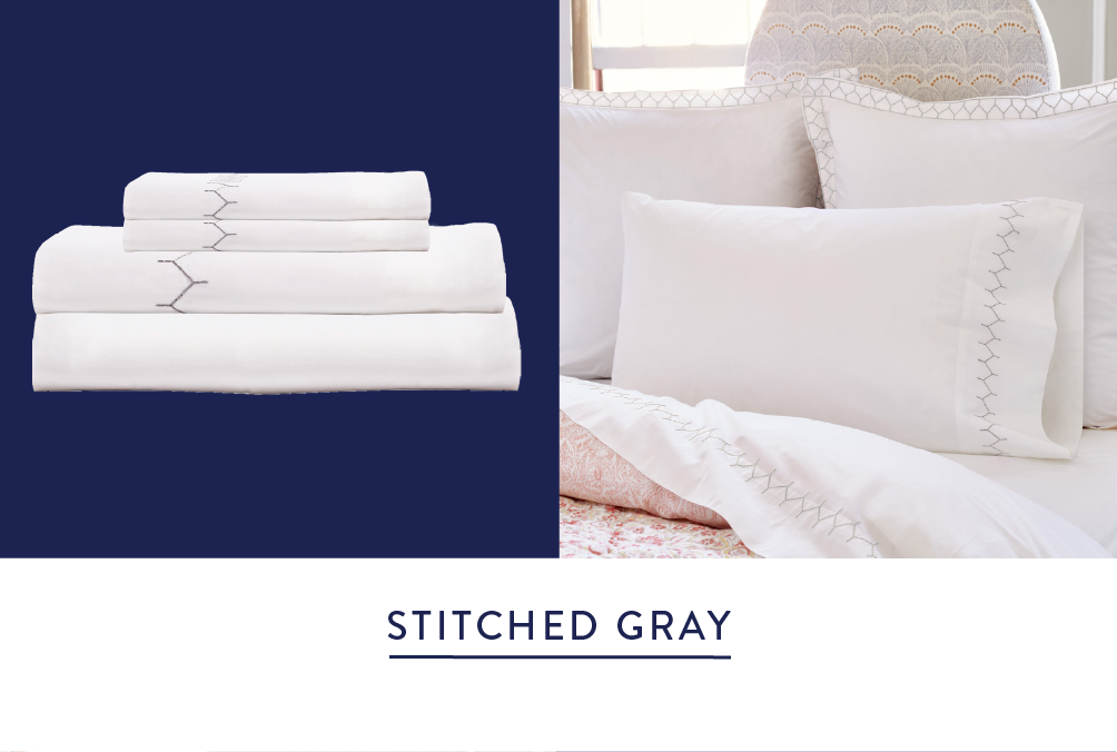 Stitched Gray Organic Sheet Set