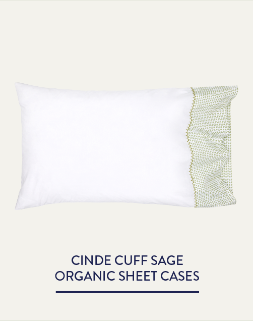 Cinde Cuff Sage Organic Sheet Cases (Set of 2)