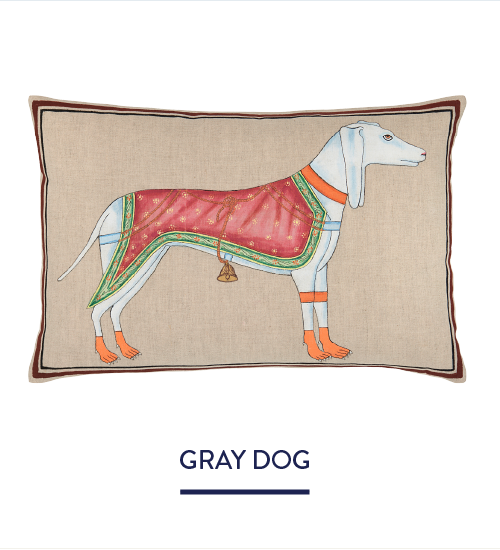 Gray Dog Kidney Pillow
