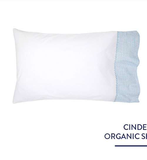Cinde Cuff Light Indigo Organic Sheet Cases (Set of 2)