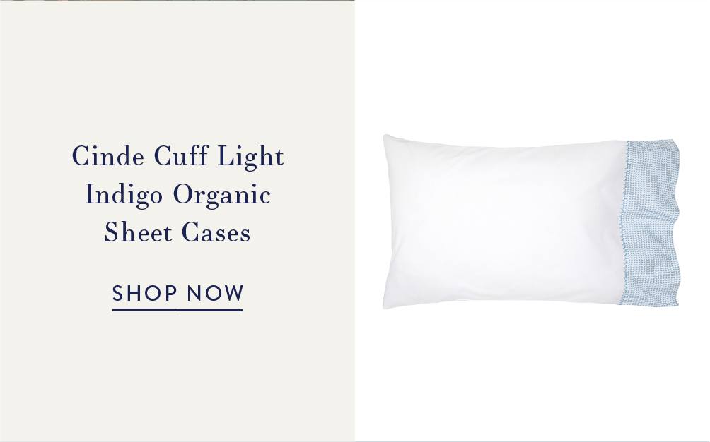 Cinde Cuff Light Indigo Organic Sheet Cases (Set of 2)