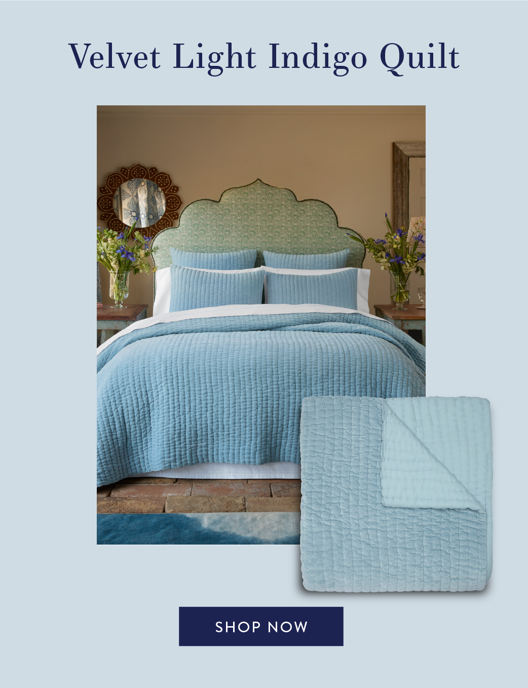Velvet Light Indigo Quilt