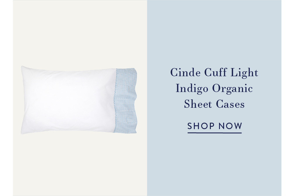 Cinde Cuff Light Indigo Organic Sheet Cases
