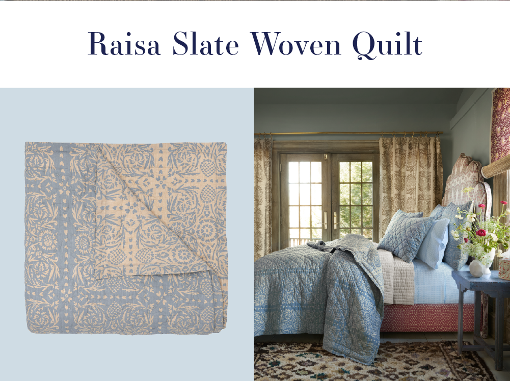 Raisa Slate Woven Quilt