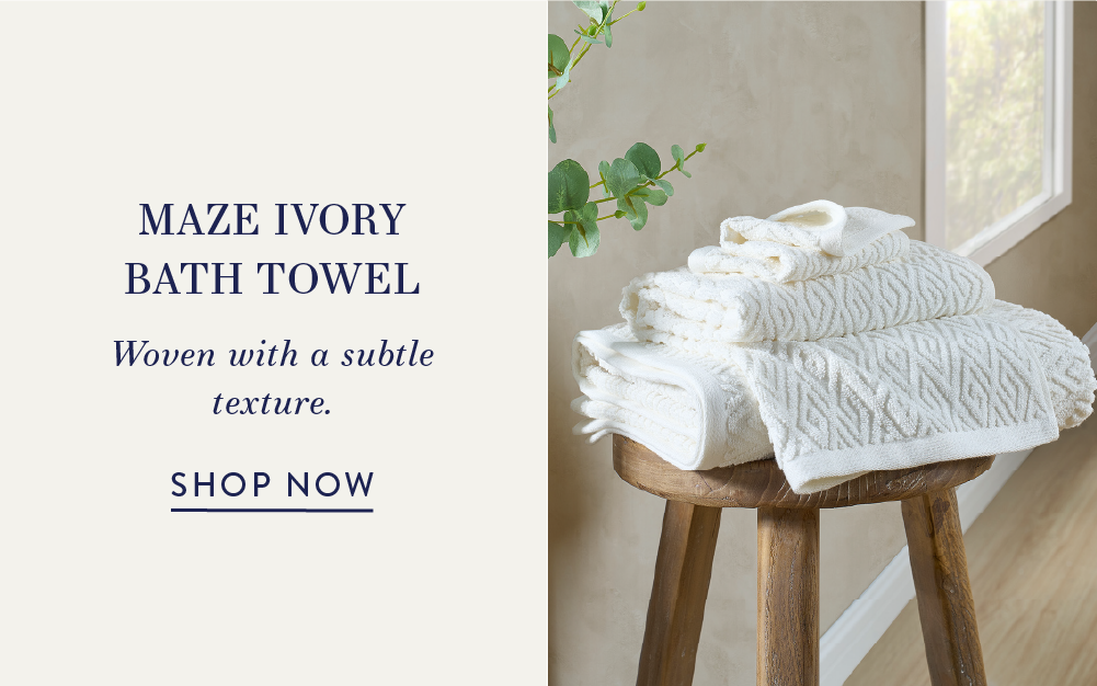 Maze Ivory Bath Towel