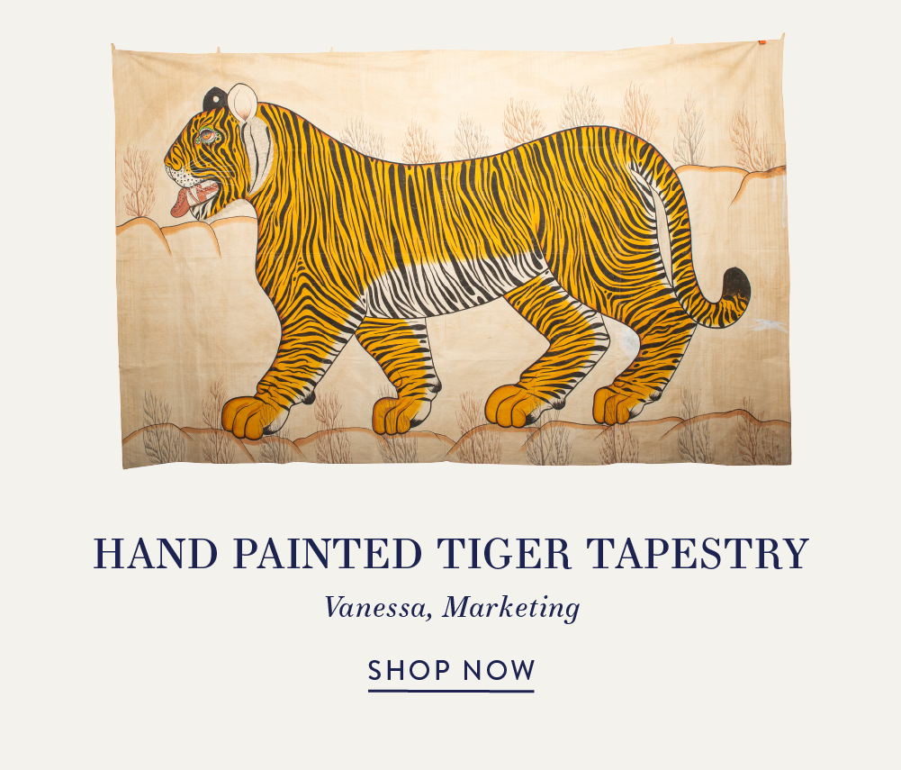 Hand Painted Tiger Tapestry