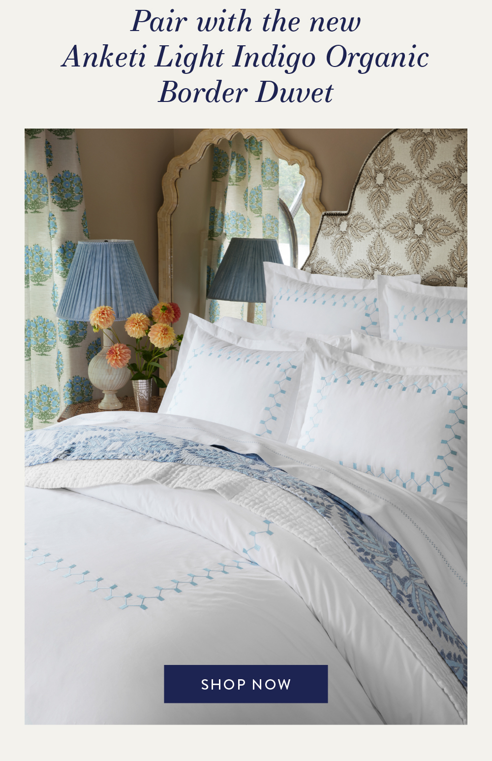 Anketi Light Indigo Border Duvet