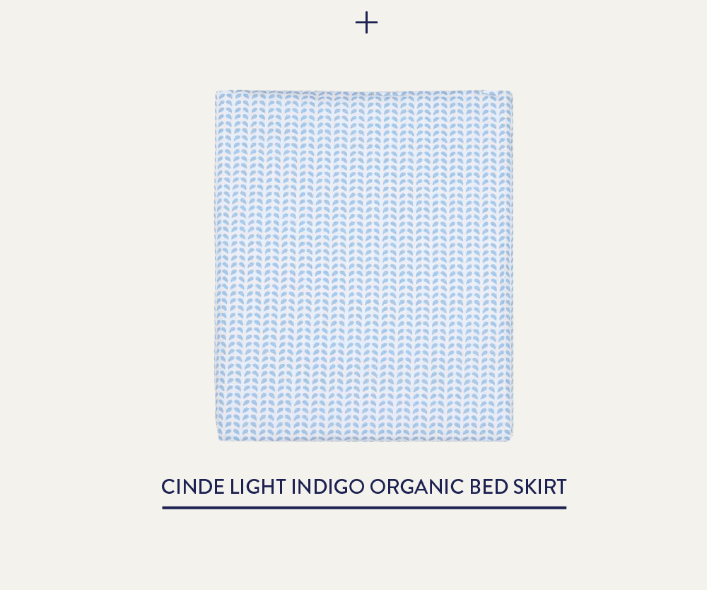 Cinde Light Indigo Organic Bed Skirt