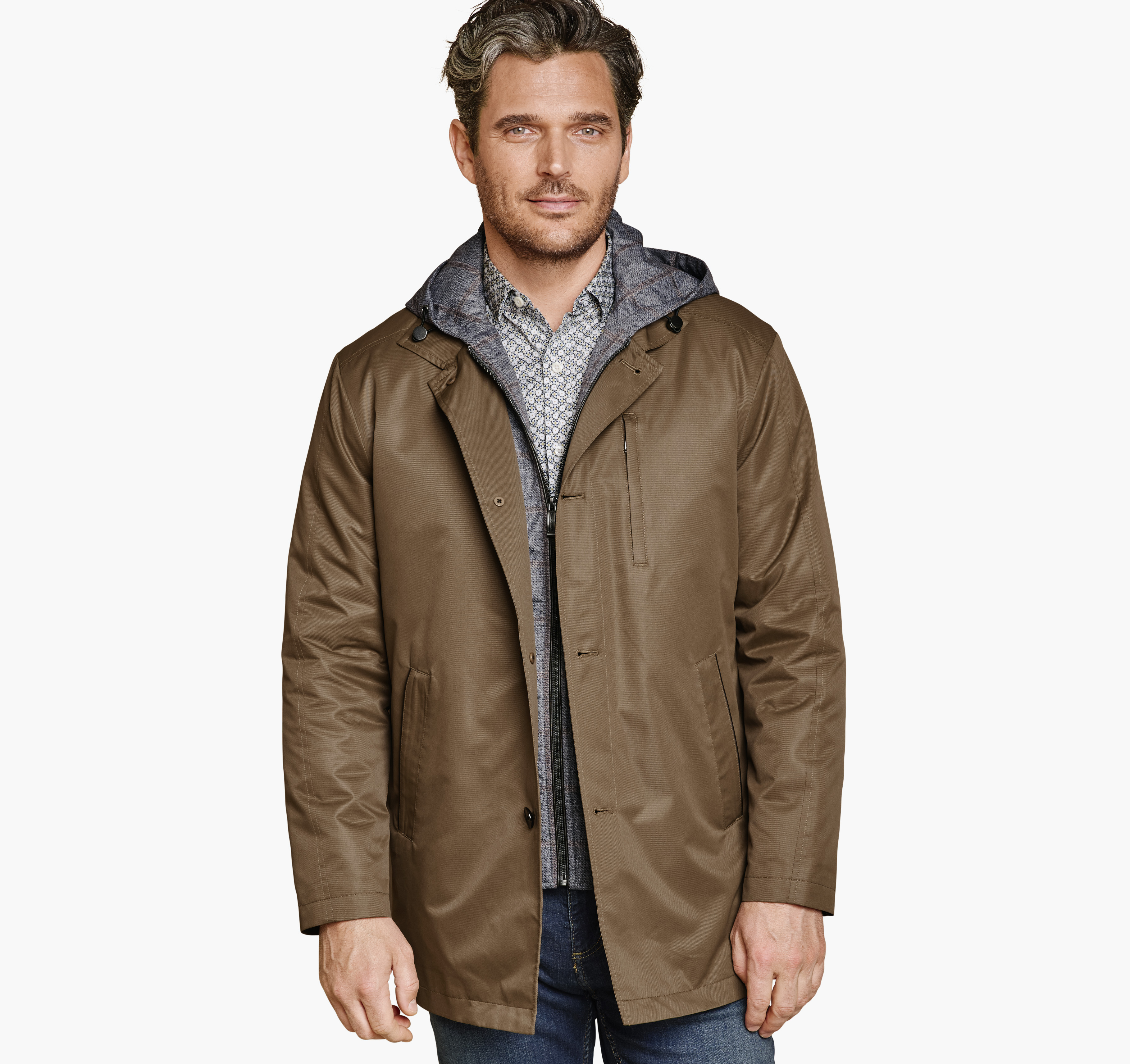 Image: Upton Water-Resistant Raincoat with Removable Liner