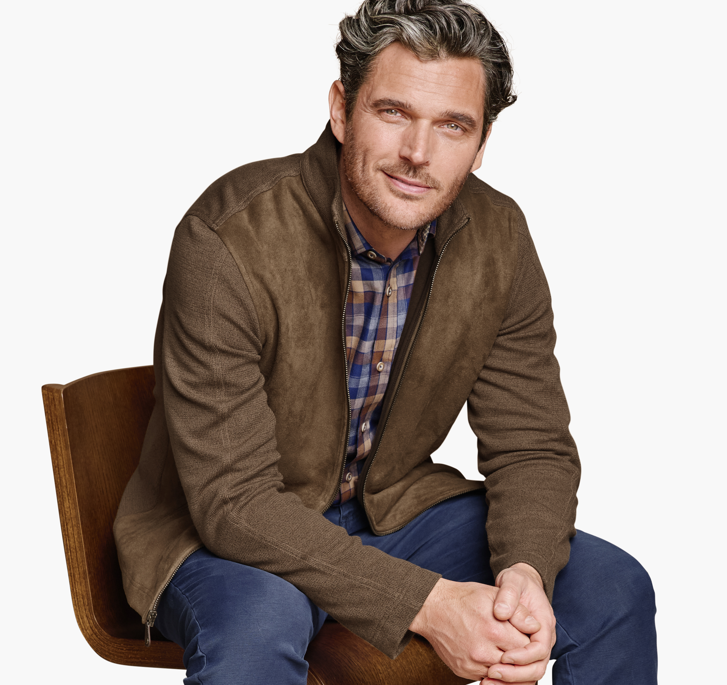 Faux-Suede Full-Zip