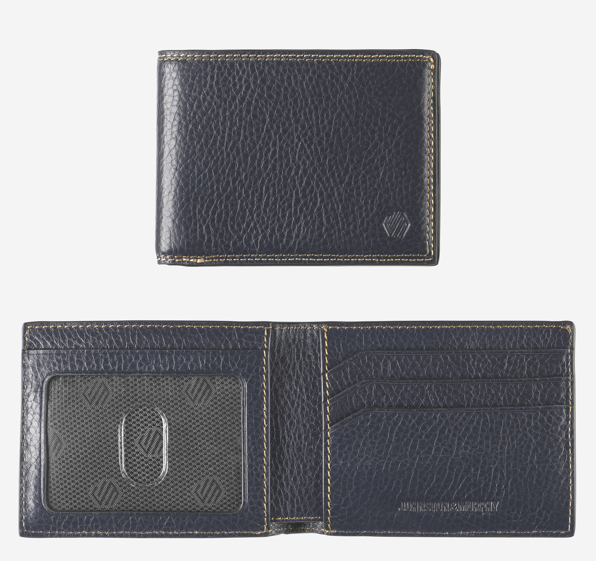 Image: Double Contrast Stitch Billfold Wallet
