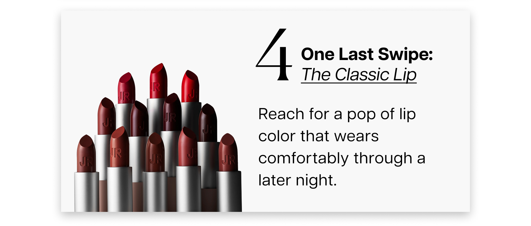 Reach for a pop of lip color that wears comfortably through a later night.&nbsp;