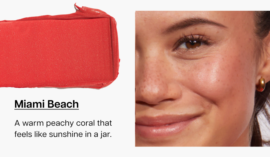 Miami Beach: A warm peachy coral that feels like sunshine in a jar.