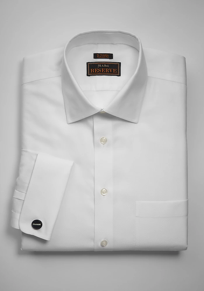 Reserve Collection Tailored Fit Spread Collar Textured Dress Shirt CLEARANCE