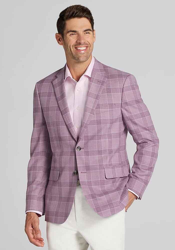Traveler® COOL<i>MOTION</i> Tailored Fit Plaid Sportcoat