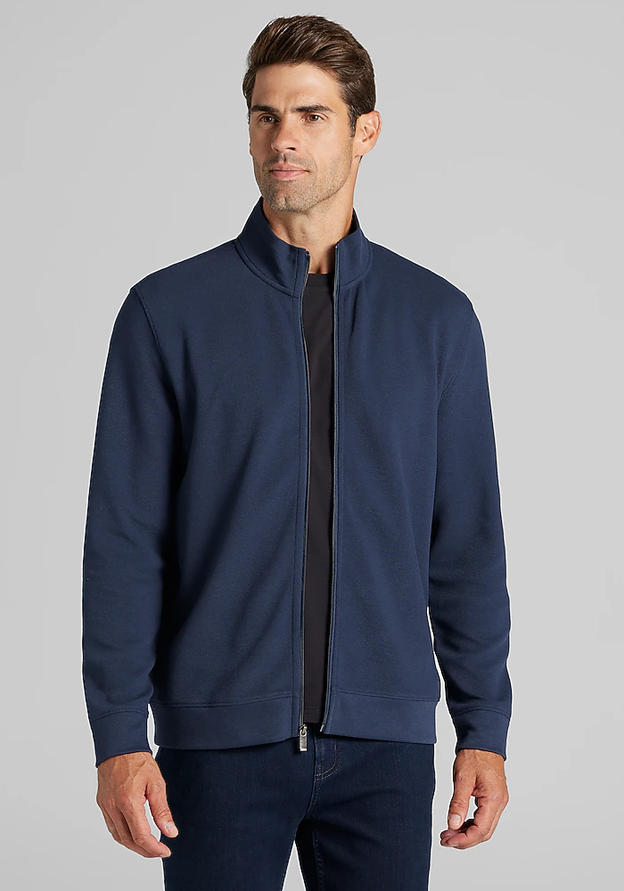 Jos. A. Bank Tailored Fit Knit Twill Full Zip Jacket - Big & Tall CLEARANCE