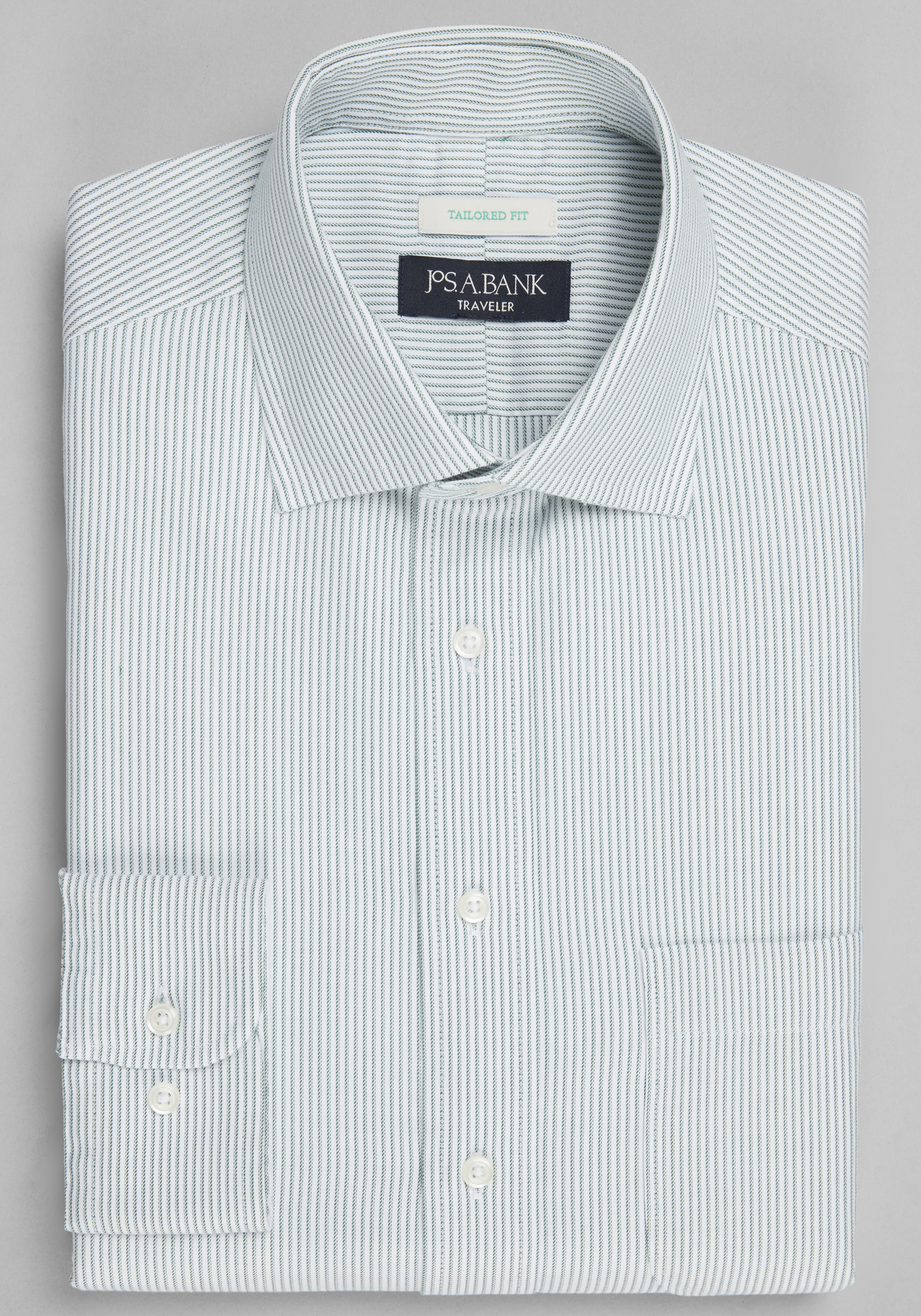 Traveler® Collection Tailored Fit Stripe Dress Shirt