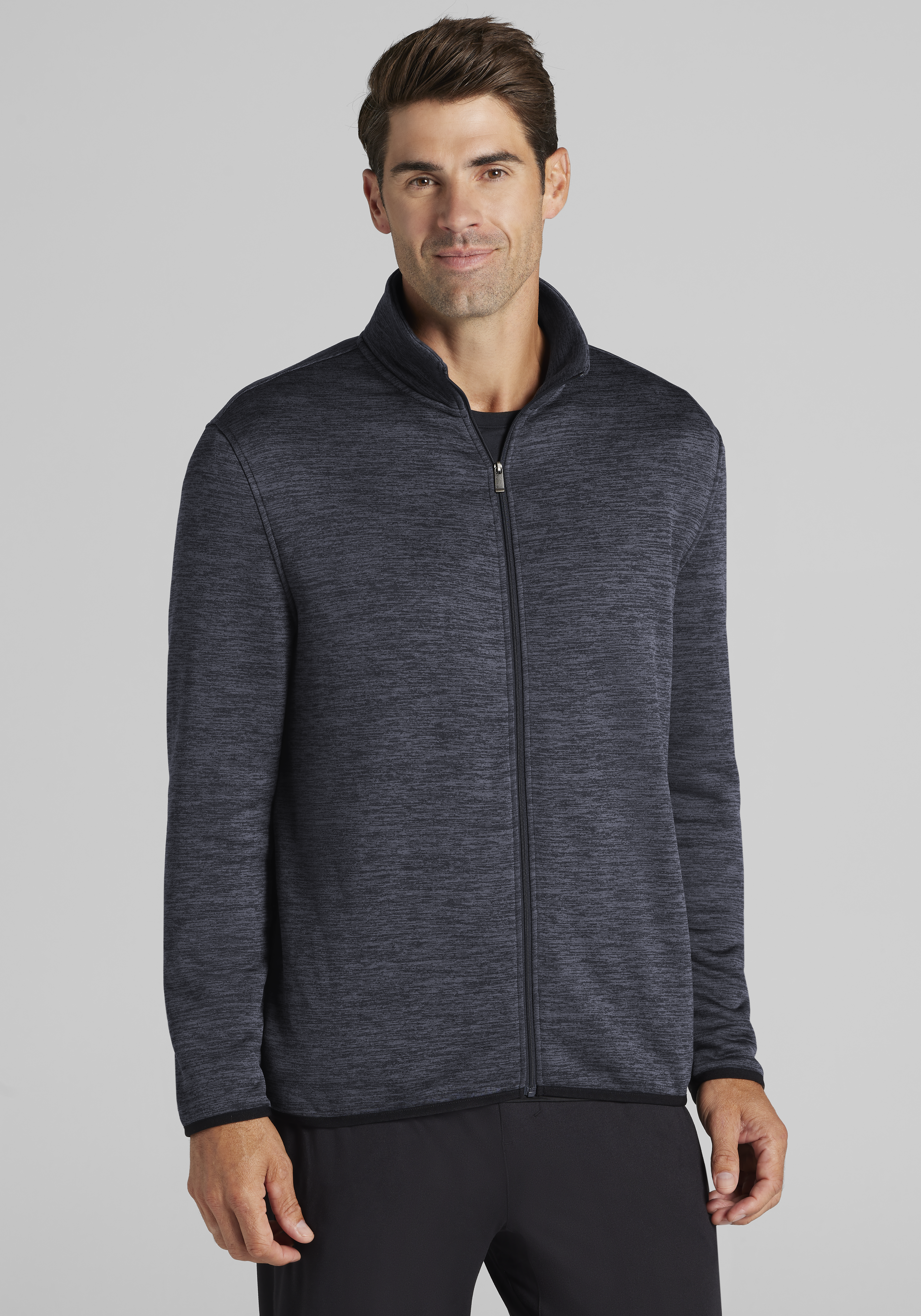 Traveler® Performance Tailored Fit Heathered Fleece Full Zip Jacket CLEARANCE