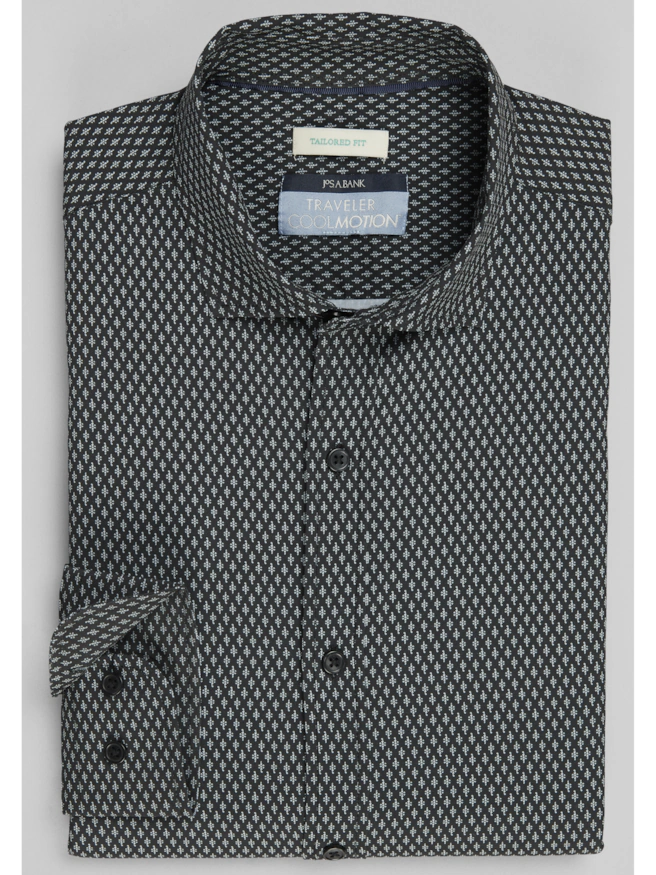 Traveler® Collection Tailored Fit Micro Grape 4-Way Stretch Sportshirt CLEARANCE