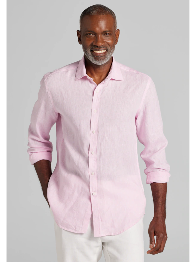 Reserve Collection Tailored Fit Linen Button Up Shirt