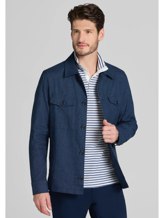 Jos. A. Bank Tailored Fit Basketweave Shirt Jacket