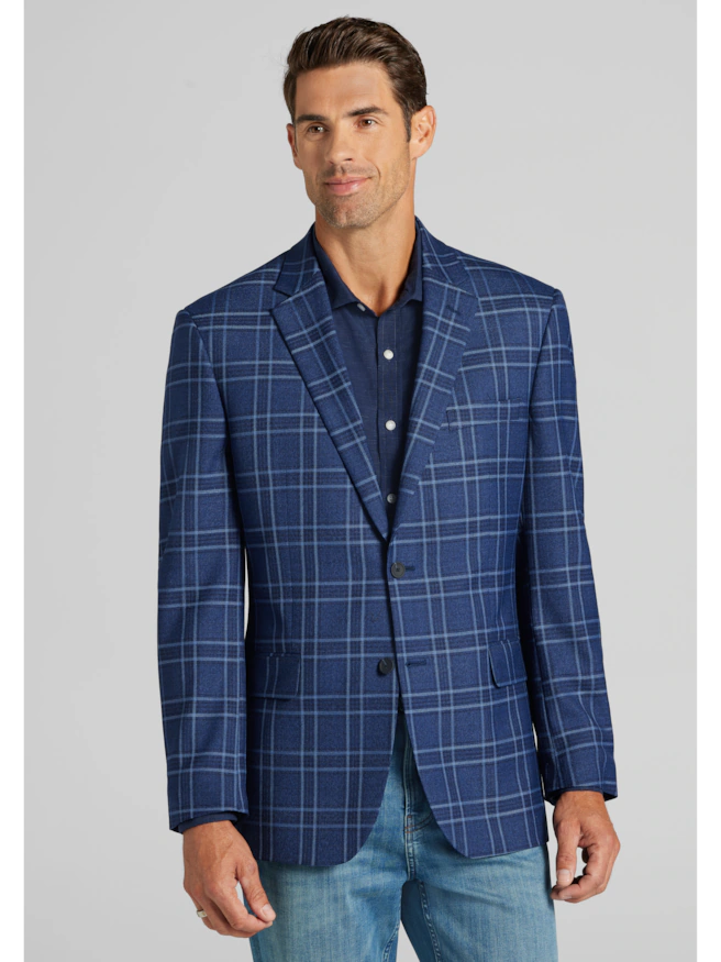 Traveler® COOL<i>MOTION</i> Traditional Fit Plaid Sportcoat