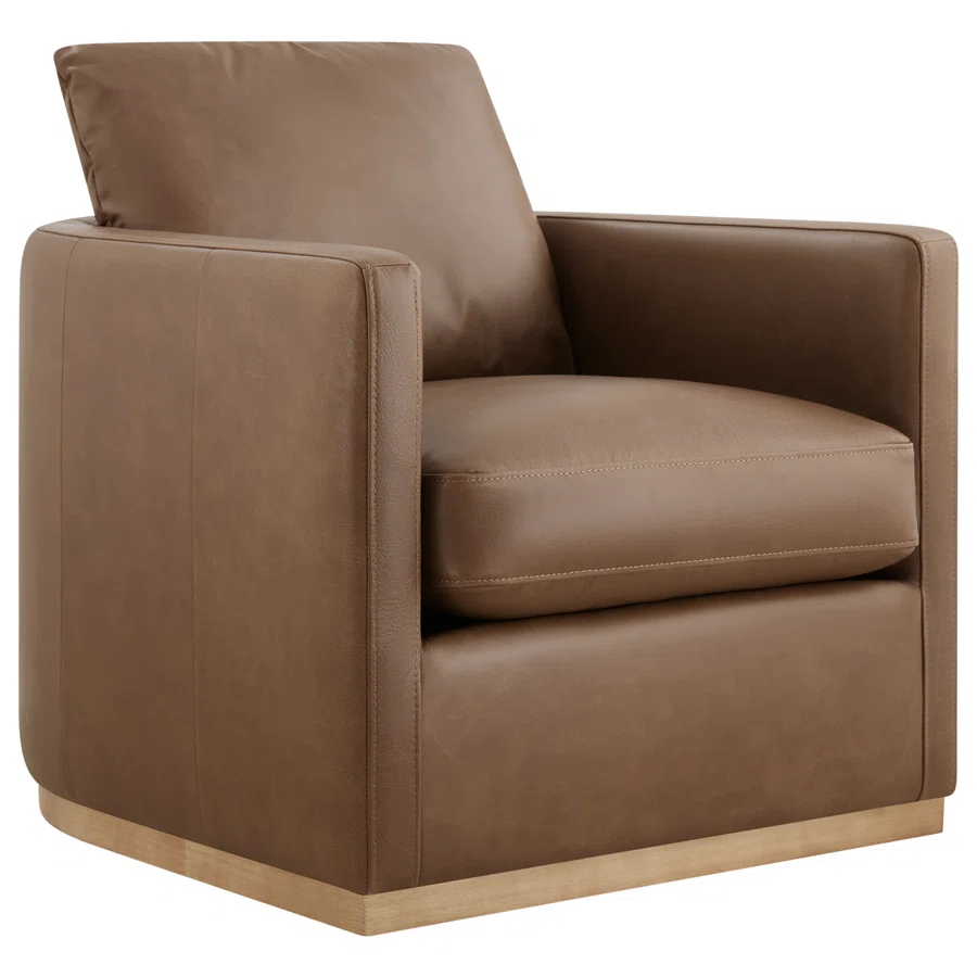 Bobbi Leather Swivel Armchair
