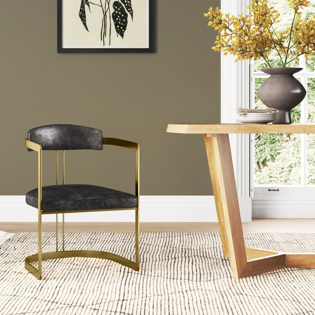 Bradley Genuine Leather Upholstered Arm Chair