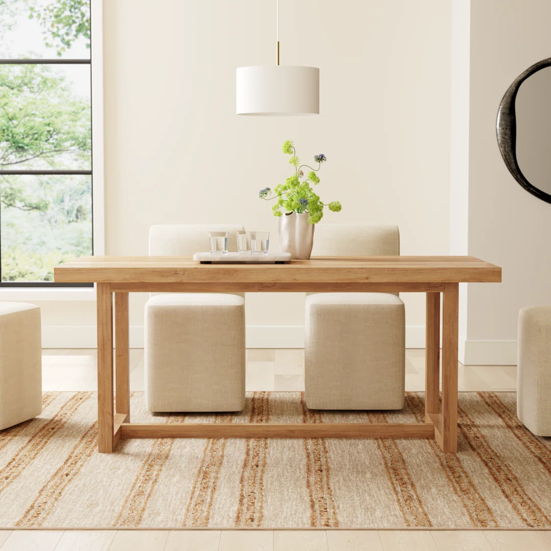 Modica 70'' Pine Solid Wood Sled Dining Table