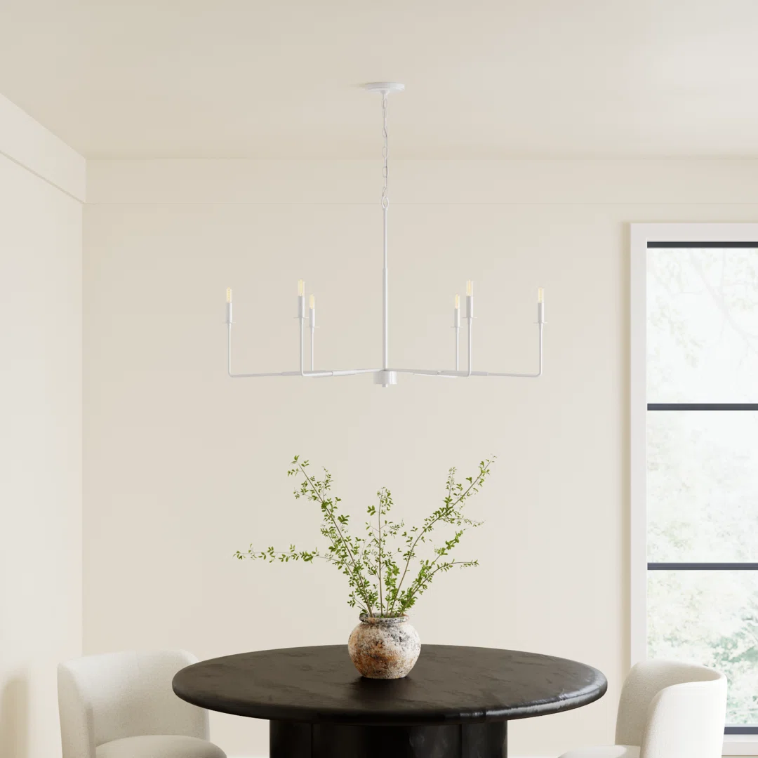 Alysa 6 - Light Candle Style Classic Chandelier