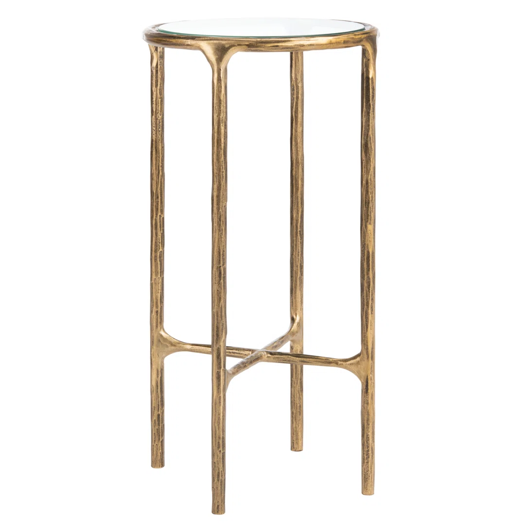 Evelynn Glass Cross Legs End Table