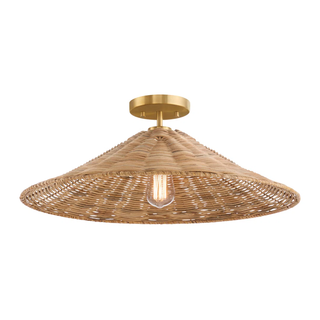 Lilliana Rattan Semi Flush Mount